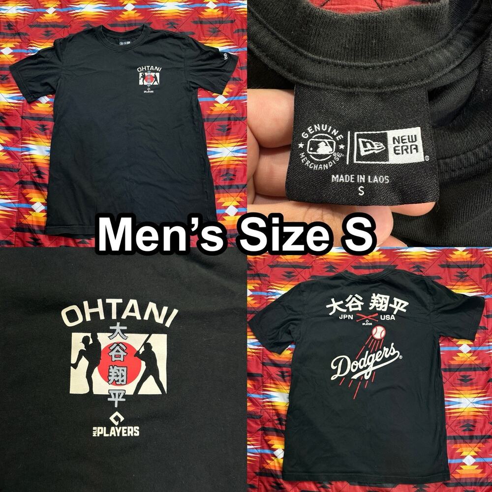 New Era Shohei Ohtani Los Angeles Dodgers Japan Black T-Shirt Men’s Size Small